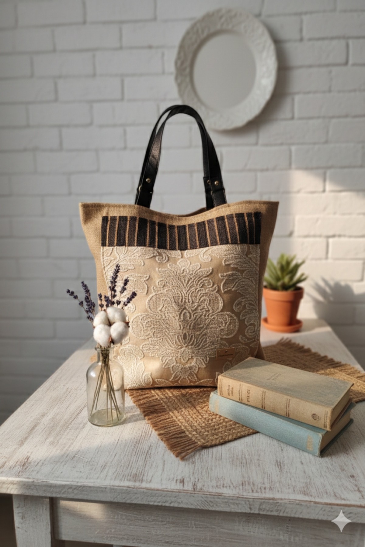 Xειροποίητη υφασμάτινη τσάντα Σχεδιασμός: Μοναδικό κομμάτι