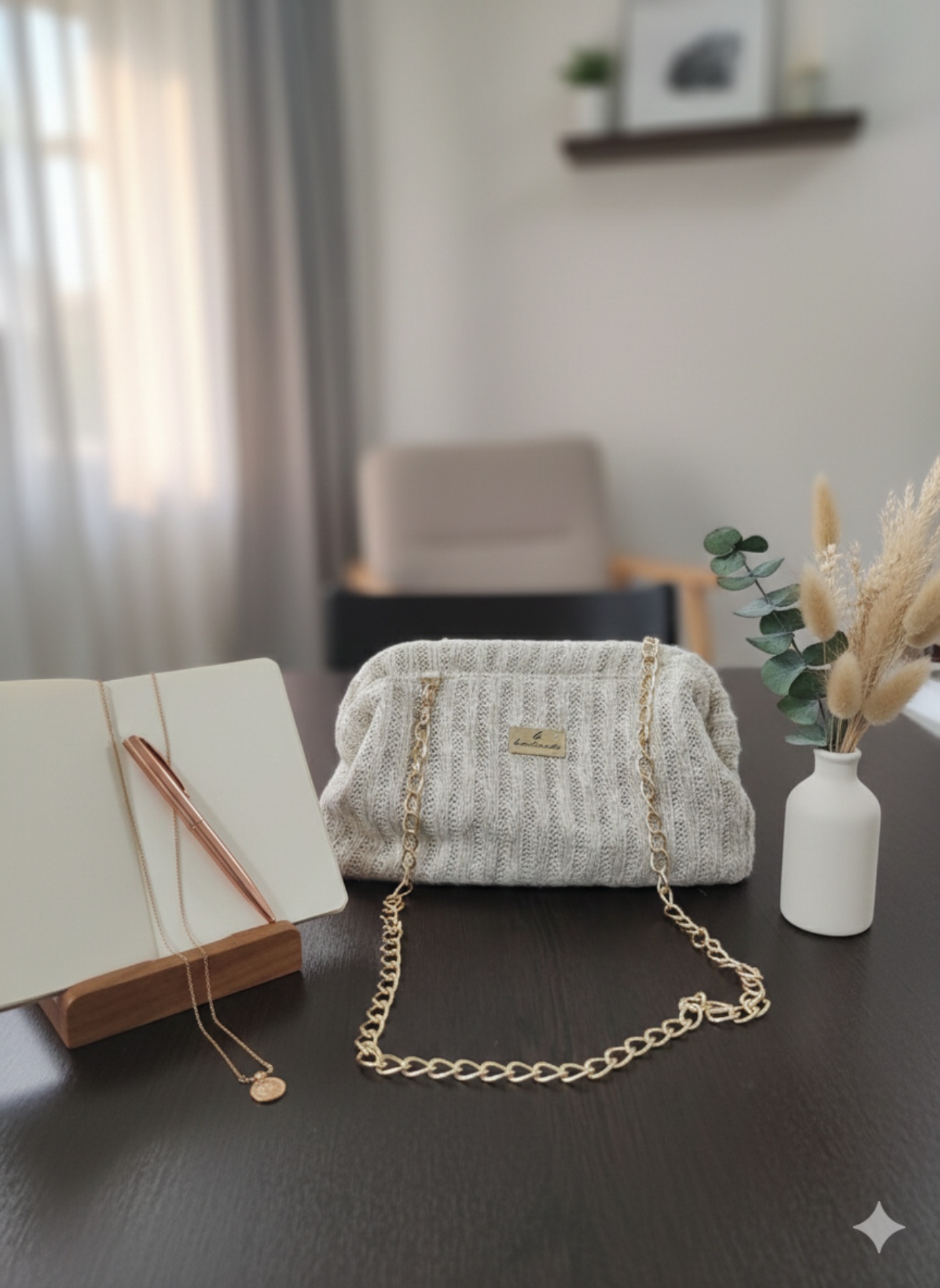 Χειροποίητη, υφασμάτινη τσάντα  32×21